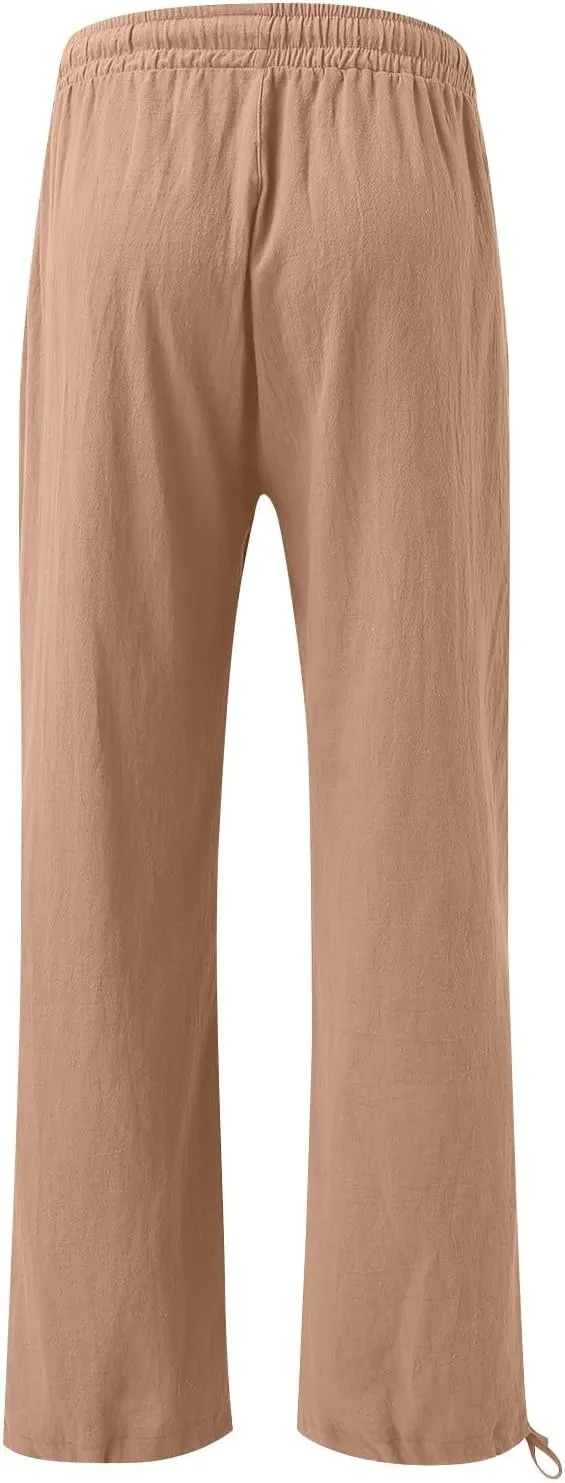 Women's 2024 Casual Wide Leg Pants High Waist Drawstring Loose Fit Trousers Elastic Waist Wide Leg Pants with Pockets