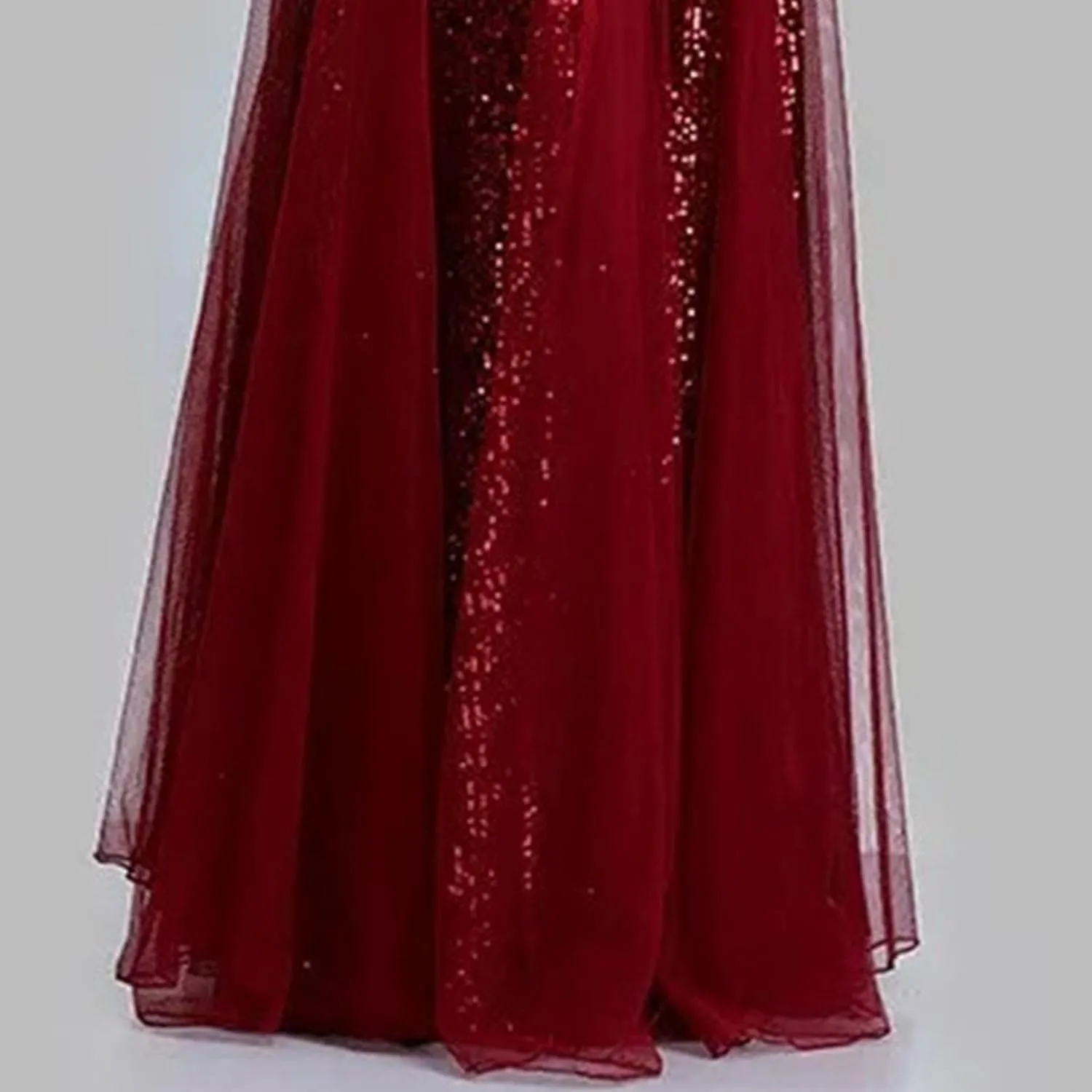 Women's Backless V Neck Wedding Guest Dress Sequin Sparkly Cocktail Maxi Dress Sleeveless Sllim Fit Ruffle Dresses