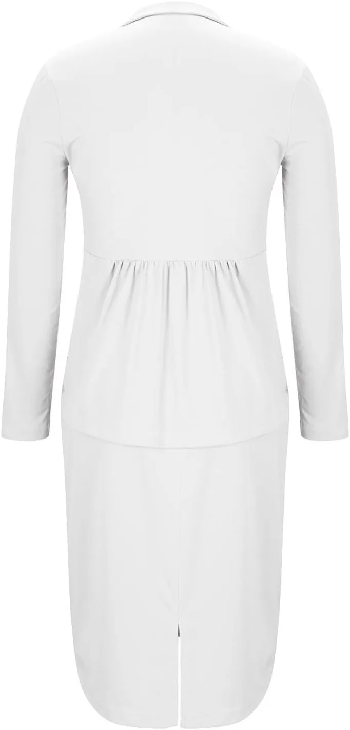 Women's Business Suit 2 Piece Long Sleeve Plus Size Skirt Suit Set Lady Blazer Office Work Slim Fit Jacket Outfit