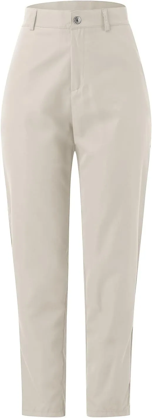 Womens Elegant Casual Daily Straight Leg Casual Pants Suit Pants Solid Color Zipper Button Trousers High Waist