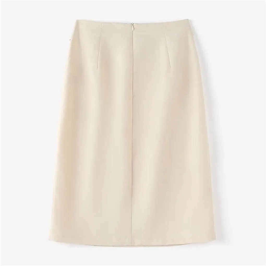 Women's High Waist Midi Skirt Casual Office Skirts Women Slim Fit Work Skirt