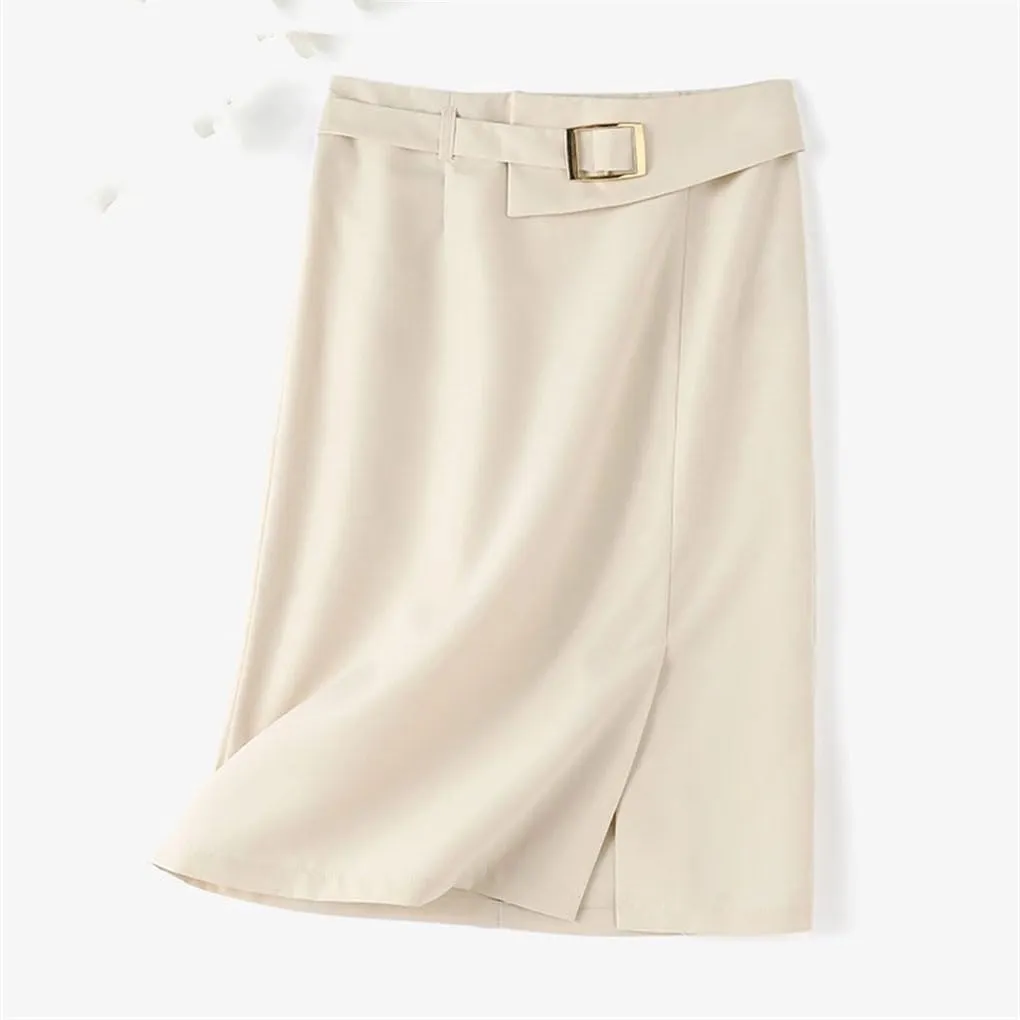 Women's High Waist Midi Skirt Casual Office Skirts Women Slim Fit Work Skirt