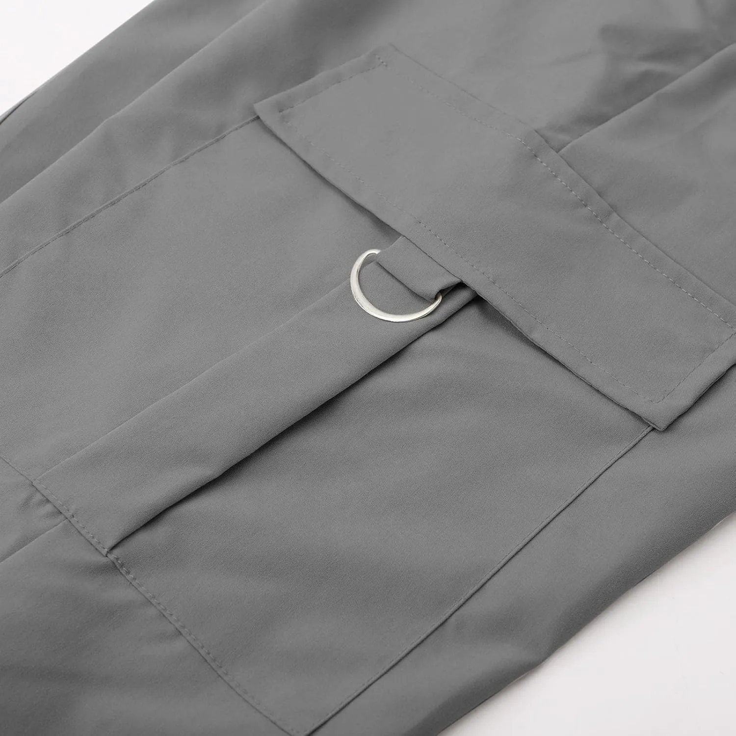 Womens High Waist Straight Leg Pants Solid Color Casual Trousers with Pockets 2024 Trendy Casual Cargo Joggers Pants