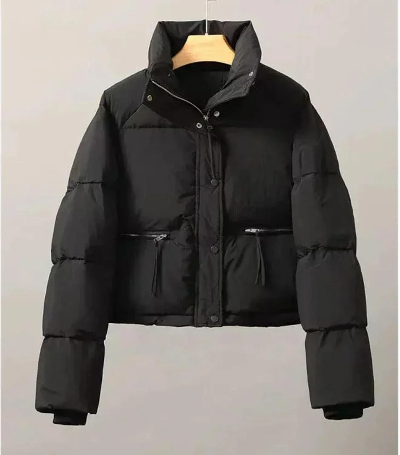 Women's Jacket in Cotton-padded Clothes Short Stand Collar Thicken Bread Jacket Coat Tops