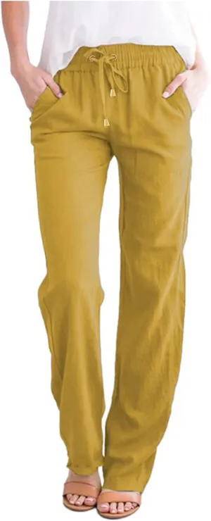 Womens Linen Striped Capris Summer Capri Pants 2025 Summer 2025 Wide Leg Loose Drawstring Elastic Waist Cropped Trouser