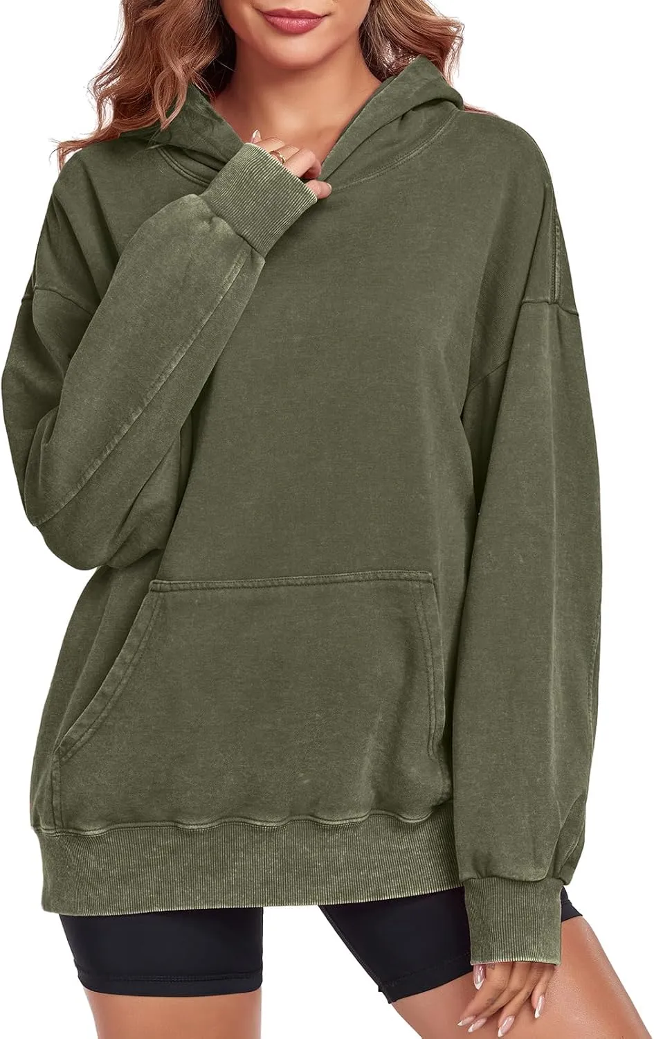 Women's Oversized Hoodies Sweatshirts Vintage Acid Wash Cotton Baggy Spring Fall Outfits Pullover Tops