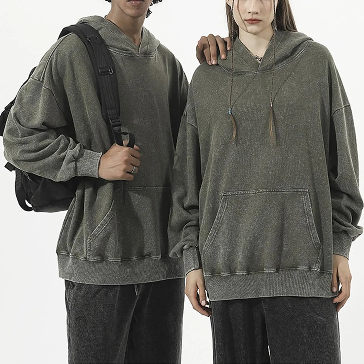 Women's Oversized Hoodies Sweatshirts Vintage Acid Wash Cotton Baggy Spring Fall Outfits Pullover Tops