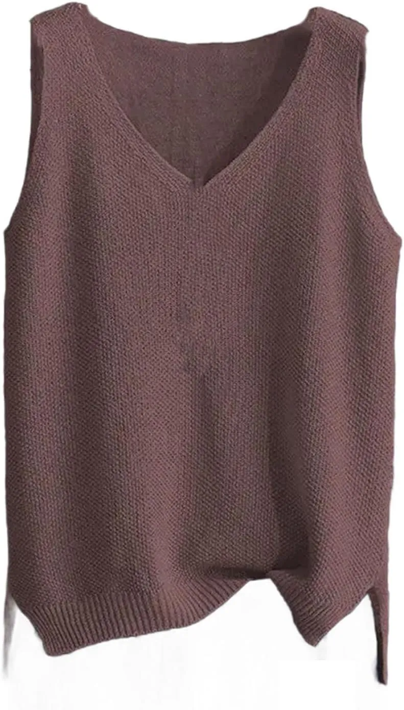 Women's Plus Size Ice Silk Camisole Knitted Base Shirt Sleeveless Top for Women
