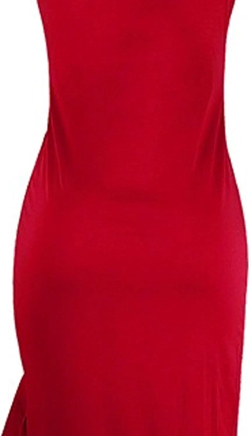 Women's Ruffle High Split Cocktail Party Dress Slim Fit Sleeveless Wedding Dress One Shoulder Sexy Prom Eveing Dresses