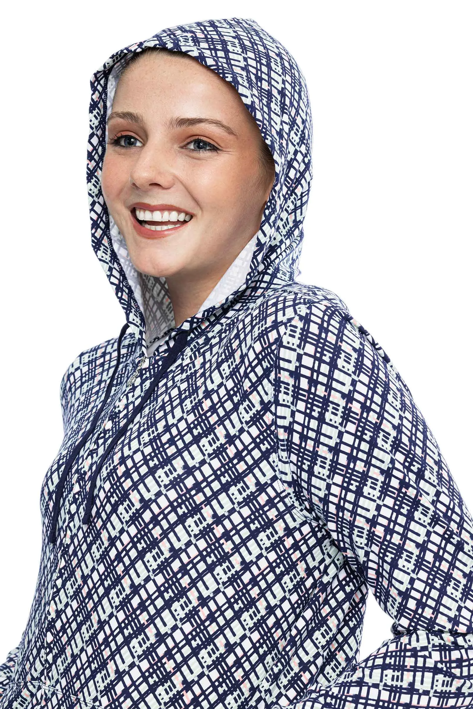 Women's Seaside Hoodie  |  Navy Gulf Stream Stripe