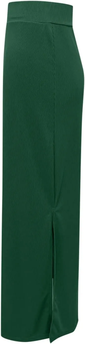 Women's Stretch Elastic High Waisted Knee Pencil Maxi Skirts Slim Fit Bodycon Office Work Business Dress