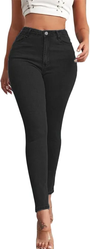 Women's Stretchy Skinny Jeans High Waisted Slim-Fit Butt Lifting Jeggings Sexy Comfy Plus Size Long Denim Pencil Pant