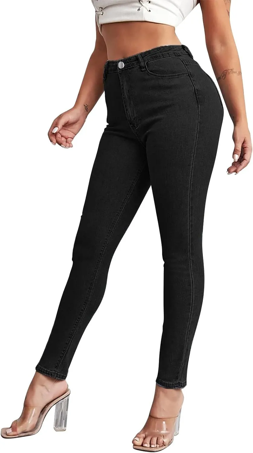 Women's Stretchy Skinny Jeans High Waisted Slim-Fit Butt Lifting Jeggings Sexy Comfy Plus Size Long Denim Pencil Pant