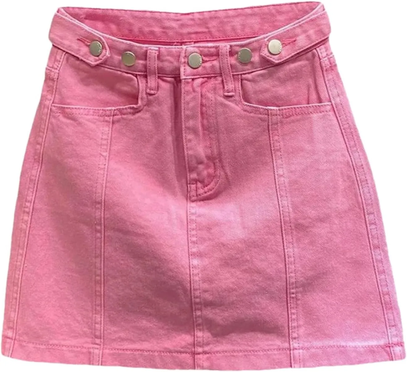 Women's Summer Denim Skirt Vintage High Waisted Slim Fit A-Line Wrapped Buttocks Jeans Short Skirt