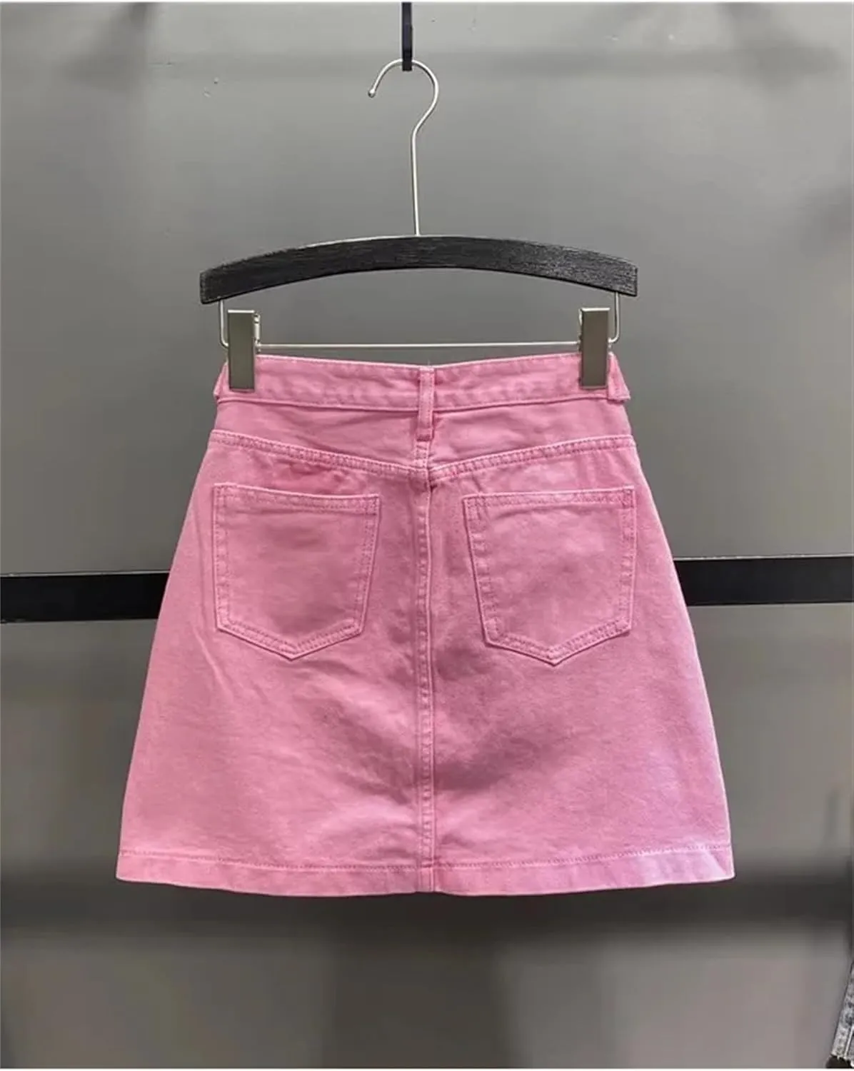 Women's Summer Denim Skirt Vintage High Waisted Slim Fit A-Line Wrapped Buttocks Jeans Short Skirt