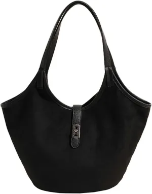 Women's Tote Bags Suede Handbag Shoulder Bag Retro Bucket Bag Vegan Leather PU Purse Fall Winter Travel Work
