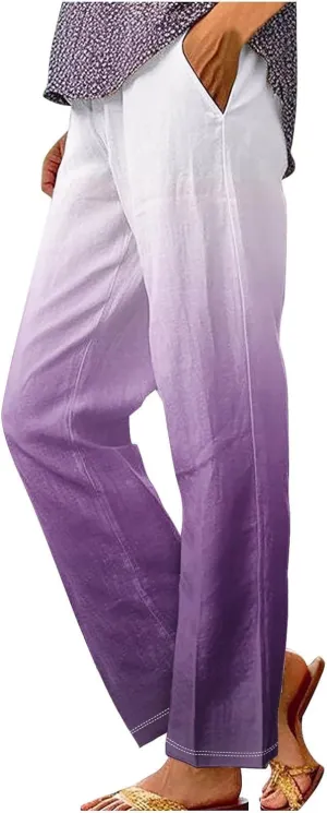 Women's Wide Leg Pants with Pockets Wide Leg Plus Size Capri Pants Lightweight Capri Trousers S 5XL Summer Vacation