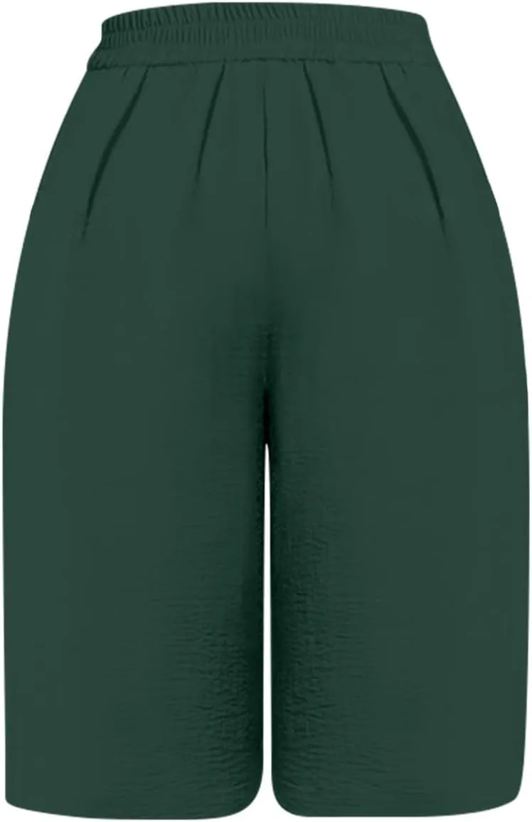 Womens' Yoga Pants with Pockets Tummy Control High Waist Flare Crop Waist Casual Palazzo Trousers 2025 Capris