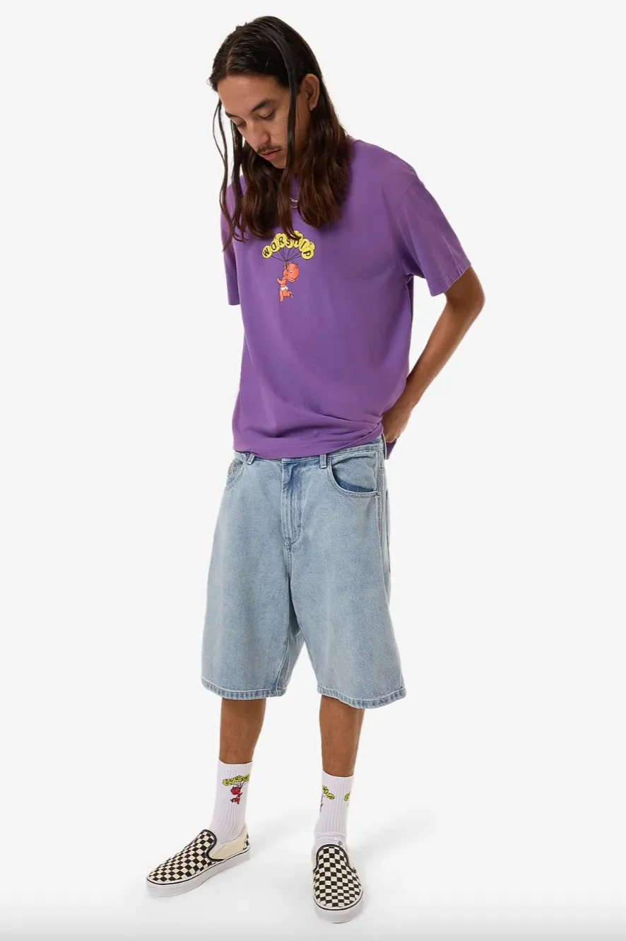 WORSHIP SUPPLIES FLOATER VINTAGE TEE - PRISM VIOLET FADE