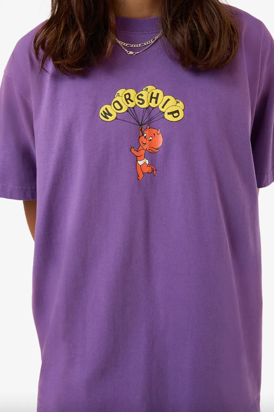 WORSHIP SUPPLIES FLOATER VINTAGE TEE - PRISM VIOLET FADE