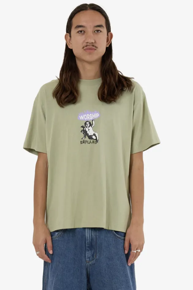 WORSHIP SUPPLIES HOLD UP RE UP TEE - SWAMP GREEN