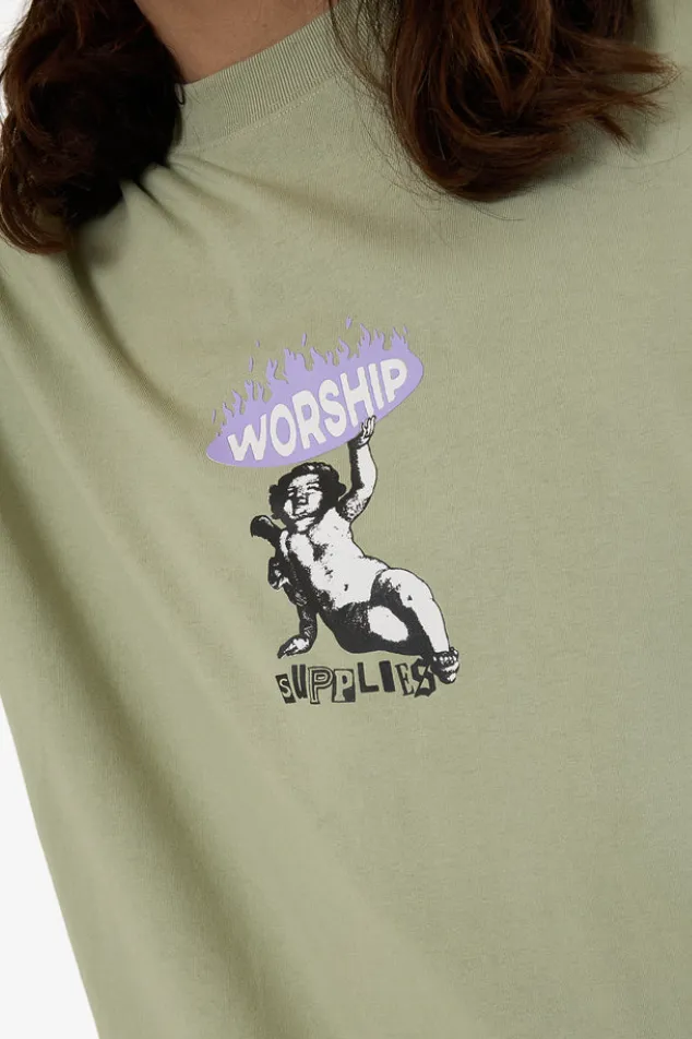 WORSHIP SUPPLIES HOLD UP RE UP TEE - SWAMP GREEN