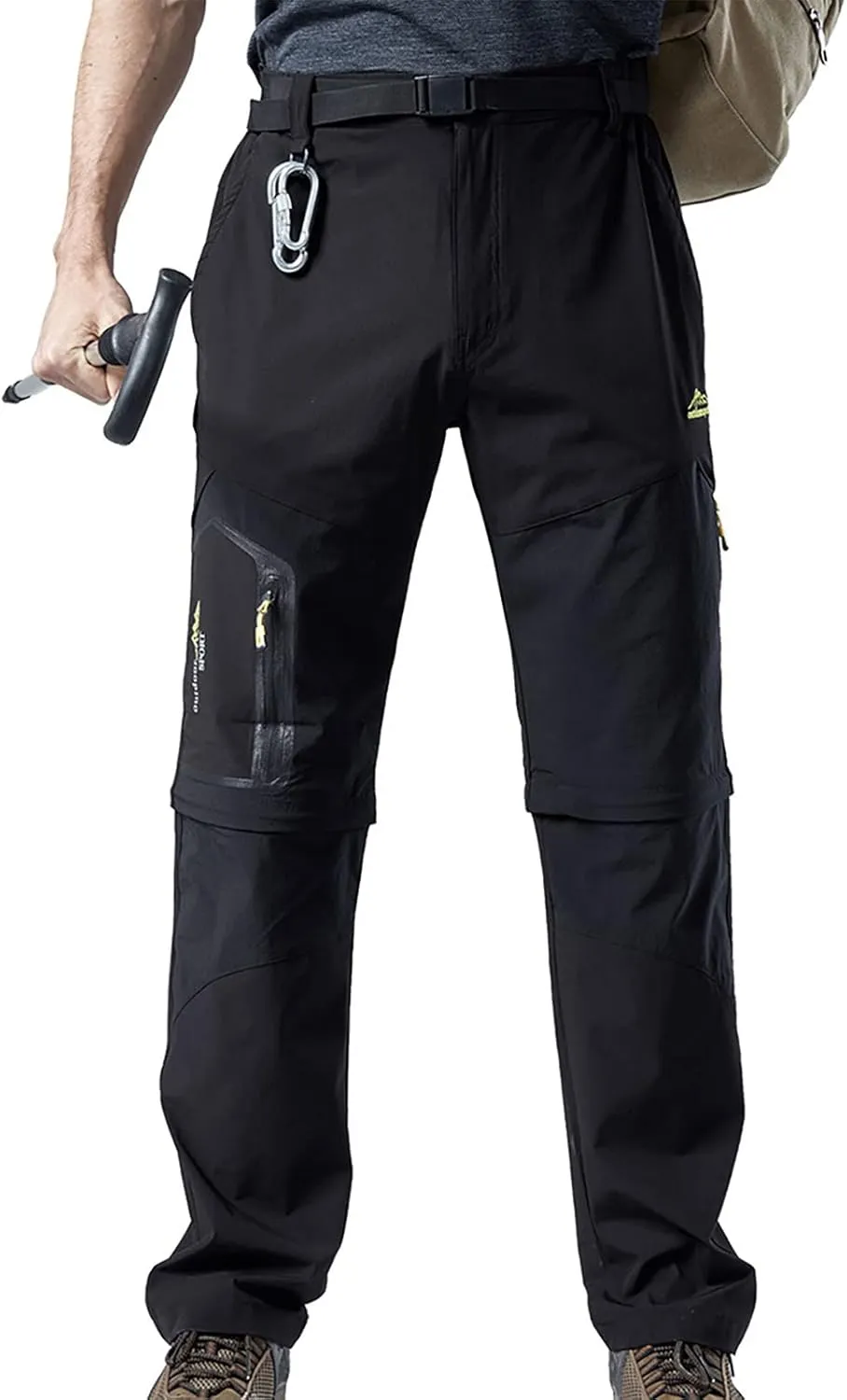 Ymosrh Khaki Jeans for Men are Thickened with Velvet, Outdoor Mountaineering, Multi Pocket Long Pants Mens Stretch