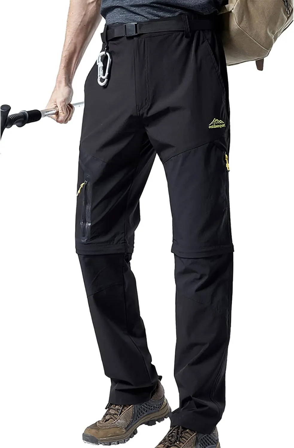 Ymosrh Khaki Jeans for Men are Thickened with Velvet, Outdoor Mountaineering, Multi Pocket Long Pants Mens Stretch