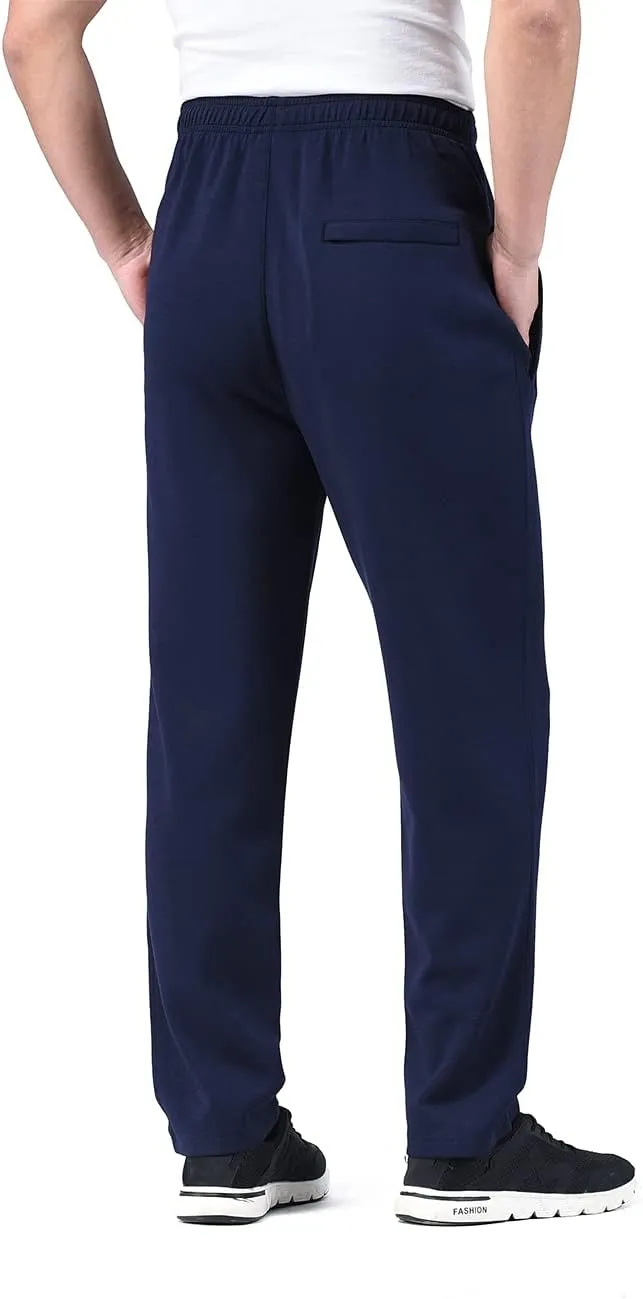 Zoulee New Men's Classic Drawstring-Waist Jogger Pants Sweatpants with Zipper Fly